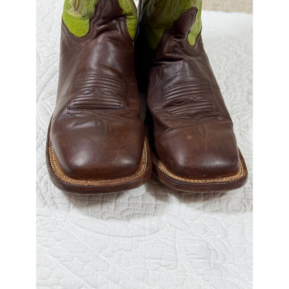Tony Lama Men’s 8B Green Brown TL3031 Leather Western Cowboy Boots Handmade - Picture 6 of 11